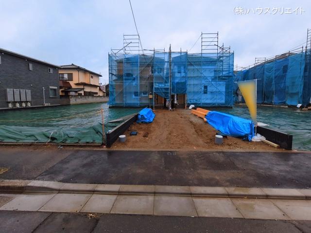 千葉県松戸市新松戸6丁目の新築戸建て上棟写真 2026年3月2日撮影
