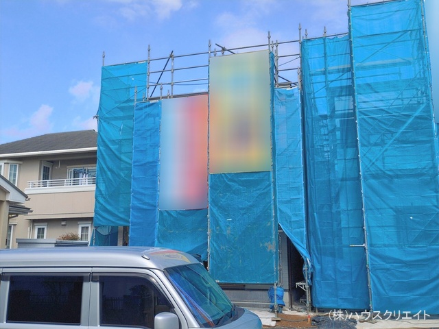 千葉県松戸市新松戸南2丁目の新築戸建てシート写真 2026年2月17日撮影
