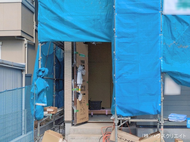 千葉県松戸市新松戸南2丁目の新築戸建てシート写真 2026年2月17日撮影