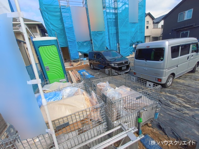 千葉県松戸市新松戸南2丁目の新築戸建てシート写真 2026年2月17日撮影