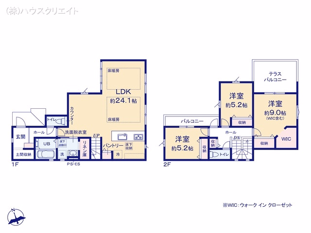千葉県松戸市栄町8丁目の新築戸建て 3LDK間取図 ※図面と異なる場合は現況を優先