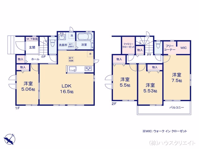 千葉県松戸市八ケ崎３丁目の新築戸建て 4LDK間取図 ※図面と異なる場合は現況を優先