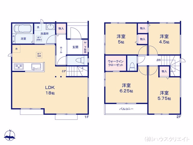 新築戸建て 松戸市八ヶ崎6丁目40番 C号棟 間取図