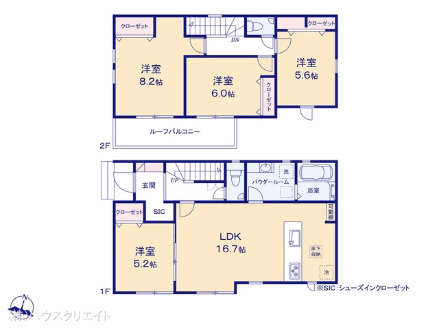 千葉県松戸市根木内の新築戸建て 4LDK間取図 ※図面と異なる場合は現況を優先