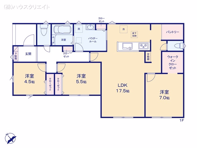 千葉県松戸市小金の新築戸建て 3LDK間取図 ※図面と異なる場合は現況を優先