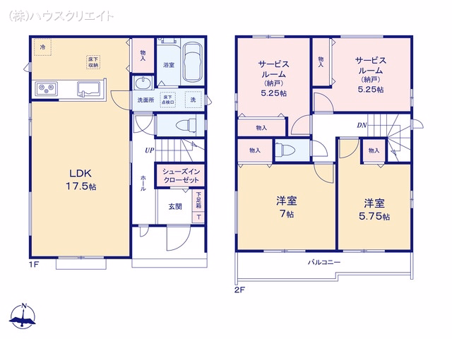 千葉県松戸市幸田４丁目の新築戸建て 2SLDK間取図 ※図面と異なる場合は現況を優先