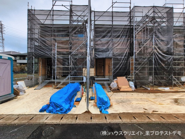 千葉県柏市しいの木台４丁目の新築戸建て上棟写真 2026年3月18日撮影