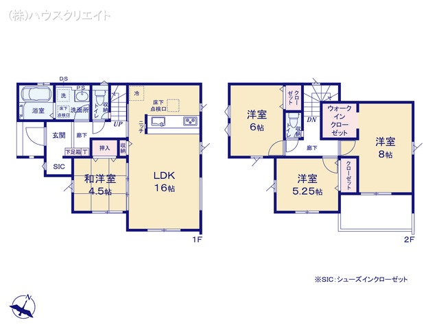 千葉県鎌ケ谷市初富の新築戸建て 4LDK間取図 ※図面と異なる場合は現況を優先