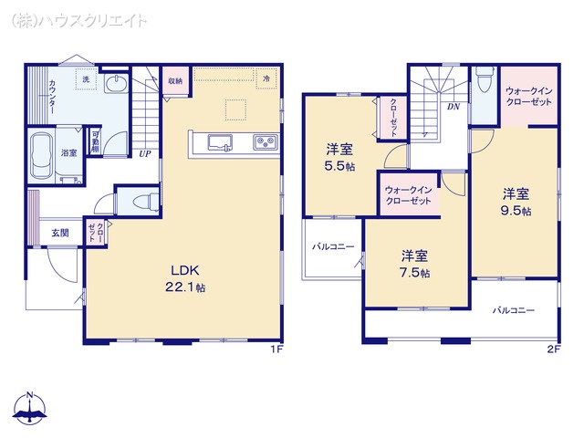 千葉県流山市松ケ丘６丁目の新築戸建て 3LDK間取図 ※図面と異なる場合は現況を優先