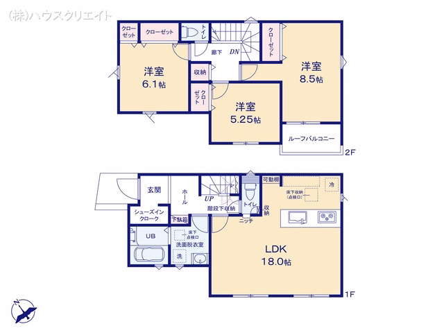 新築戸建て 松戸市日暮7丁目01期 1号棟 間取図