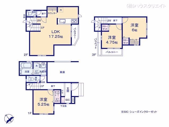 新築戸建て 松戸市竹ヶ花4期1棟 1号棟 間取図