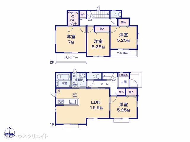 新築戸建て 松戸市中金杉4丁目115番 H号棟 間取図