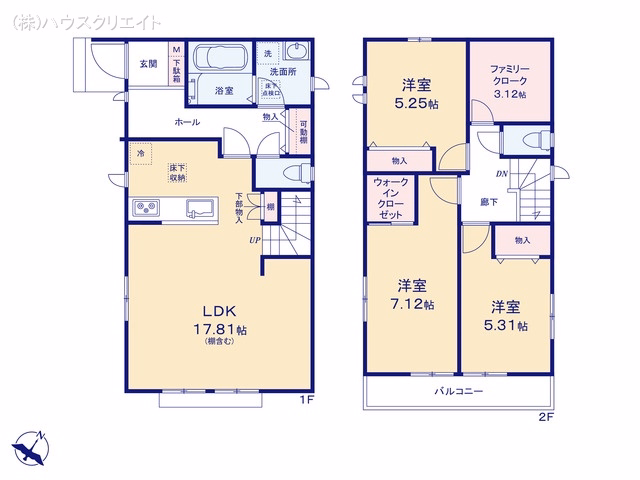 新築戸建て 松戸市六高台4丁目70番 D号棟 間取図