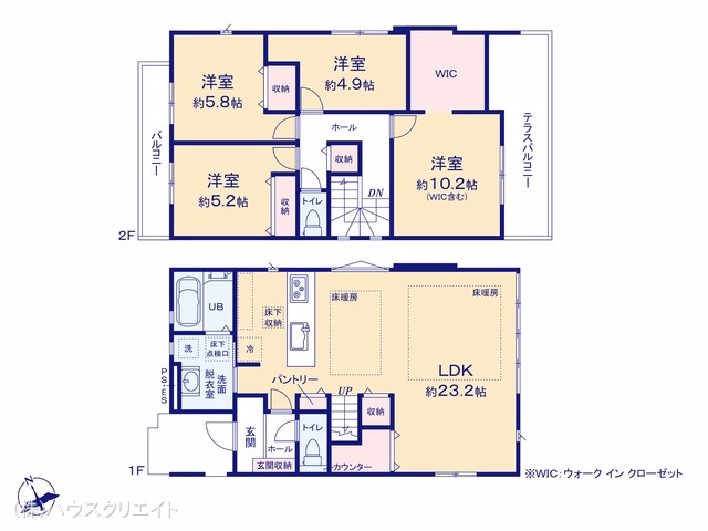 新築戸建て 松戸市栄町12期 1号棟 間取図