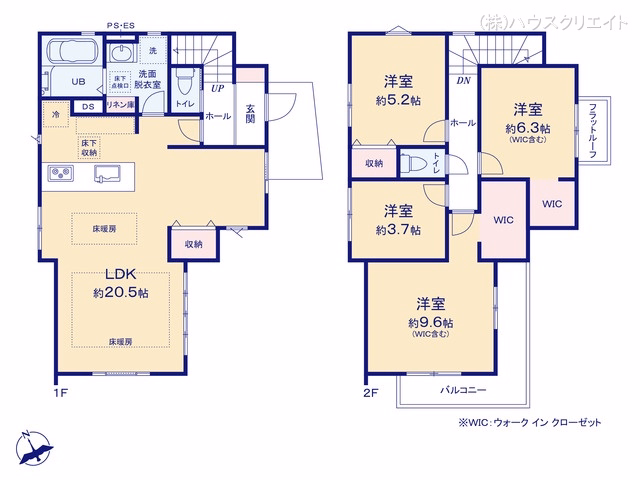 新築戸建て 松戸市殿平賀4期 1号棟 間取図