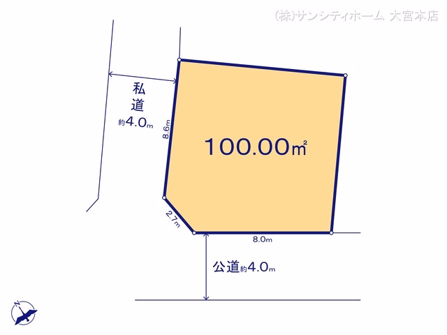 土地 さいたま市見沼区大字中川 B区画 区画図