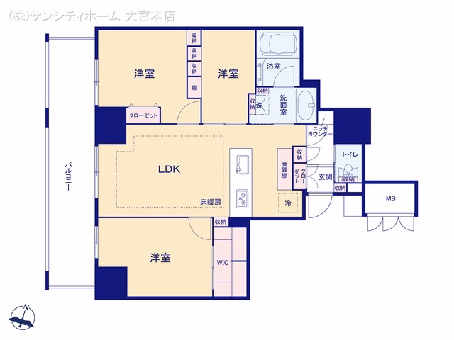 中古マンション THE　OMIYA　TOWERS 間取図