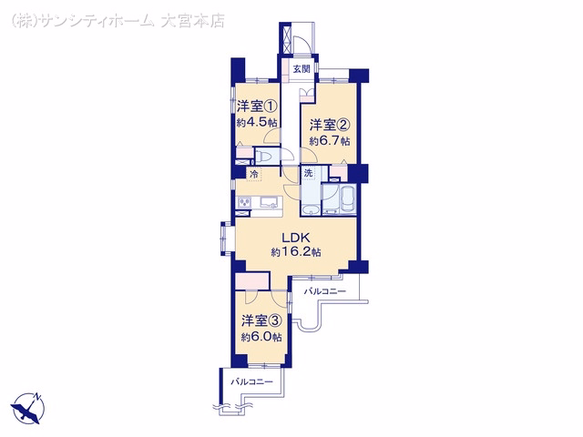 中古マンション ライオンズガーデン東大宮弐番館 間取図