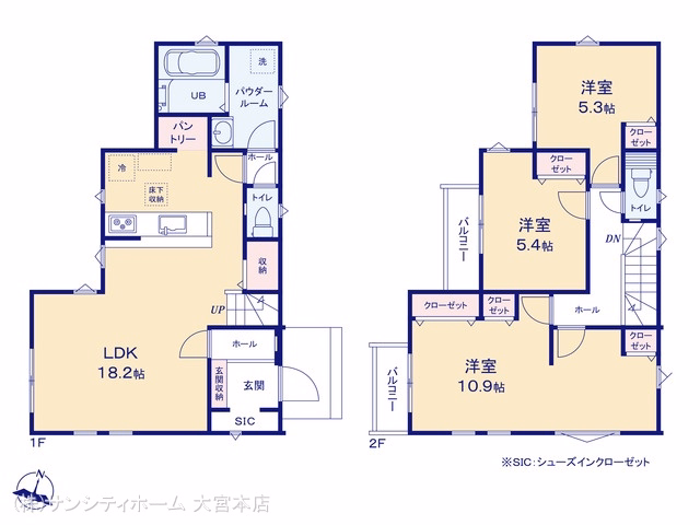 新築戸建て さいたま市大宮区大成町2期 2号棟 間取図