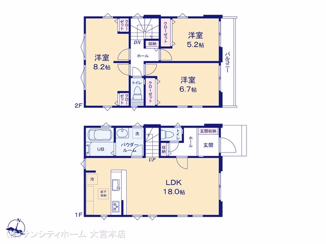 新築戸建て さいたま市大宮区大成町2期 4号棟 間取図