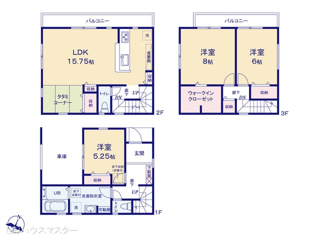 埼玉県さいたま市見沼区大字東門前の新築戸建て 3LDK間取図 ※図面と異なる場合は現況を優先