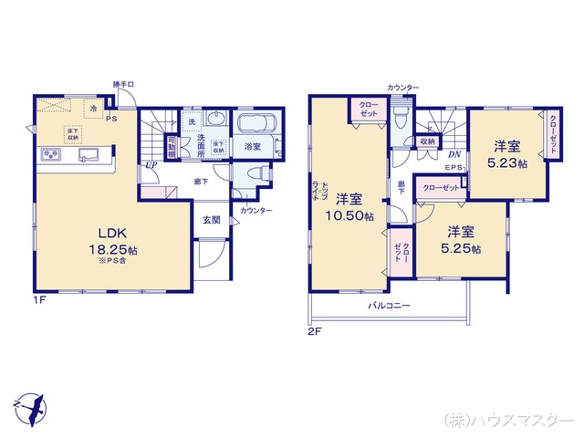 埼玉県さいたま市大宮区堀の内町２丁目の新築戸建て 3LDK間取図 ※図面と異なる場合は現況を優先