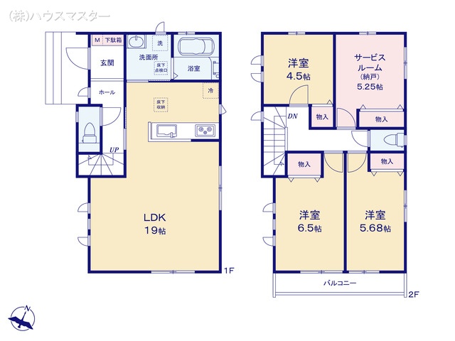 埼玉県さいたま市北区吉野町1丁目の新築戸建て 3SLDK間取図 ※図面と異なる場合は現況を優先