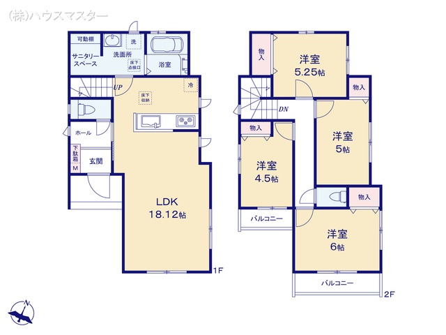 埼玉県さいたま市北区吉野町1丁目の新築戸建て 4LDK間取図 ※図面と異なる場合は現況を優先