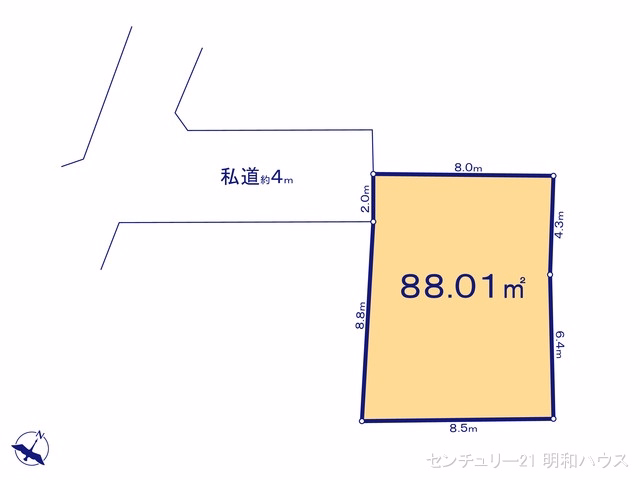 土地 川越市上新河岸 区画図