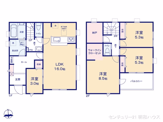 新築戸建て 川越上野田町第2 1号棟 間取図