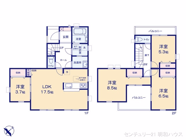 新築戸建て 鶴ヶ島市下新田第3 3号棟 間取図