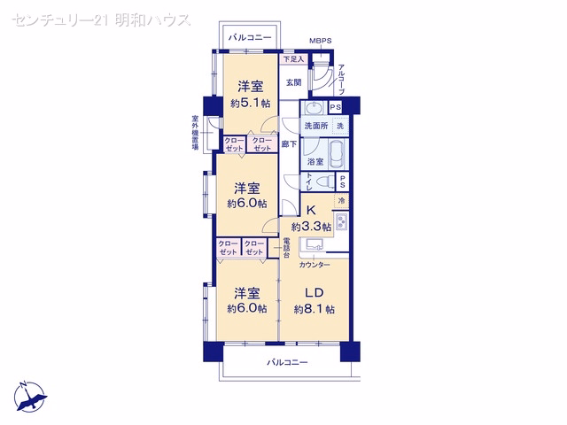 ライオンズマンション川越仙波町 間取図