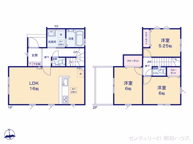 川越市砂新田3丁目(戸建)01 間取図