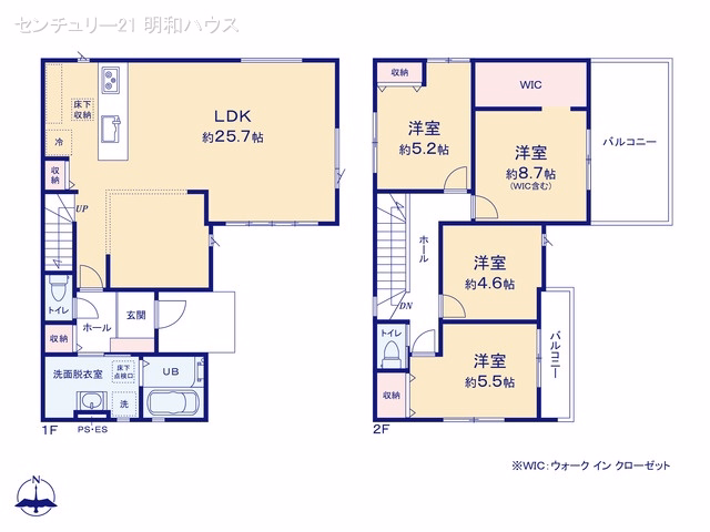 川越市霞ケ関北6丁目(戸建)01 間取図