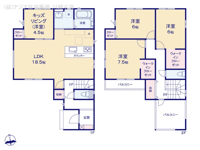 埼玉県川越市今成1丁目の新築戸建て 4LDK間取図 ※図面と異なる場合は現況を優先