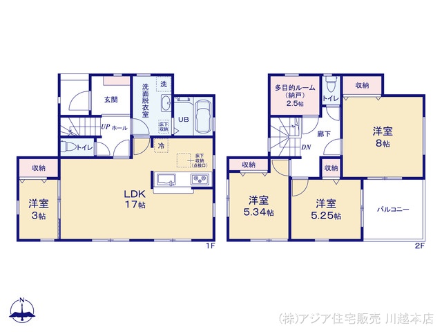 埼玉県川越市仙波町３丁目の新築戸建て 4LDK間取図 ※図面と異なる場合は現況を優先