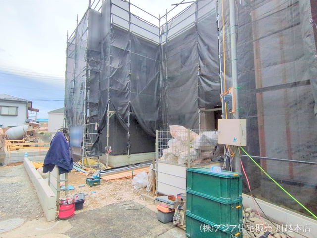 埼玉県川越市仙波町3丁目の新築戸建てシート写真 2025年3月5日撮影