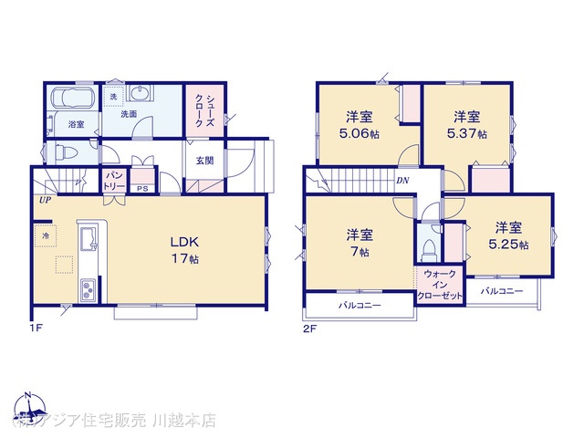 埼玉県川越市小仙波町２丁目の新築戸建て 4LDK間取図 ※図面と異なる場合は現況を優先