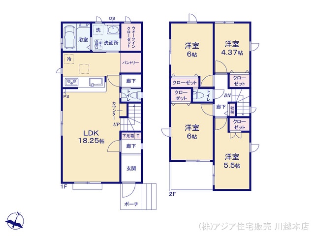 埼玉県ふじみ野市南台２丁目の新築戸建て 4LDK間取図 ※図面と異なる場合は現況を優先