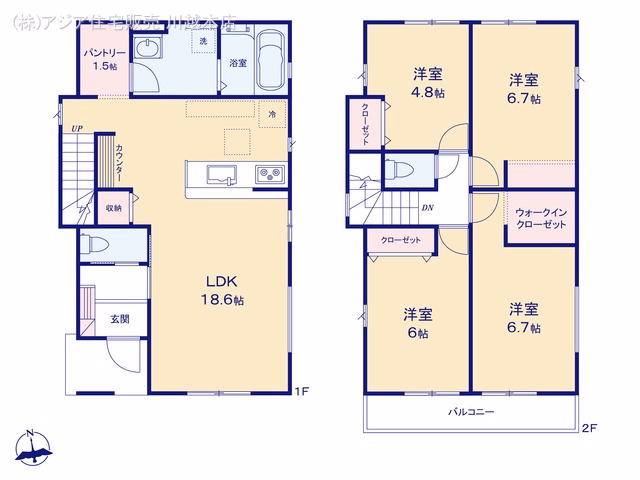 新築戸建て 川越市山田1期 1号棟 間取図