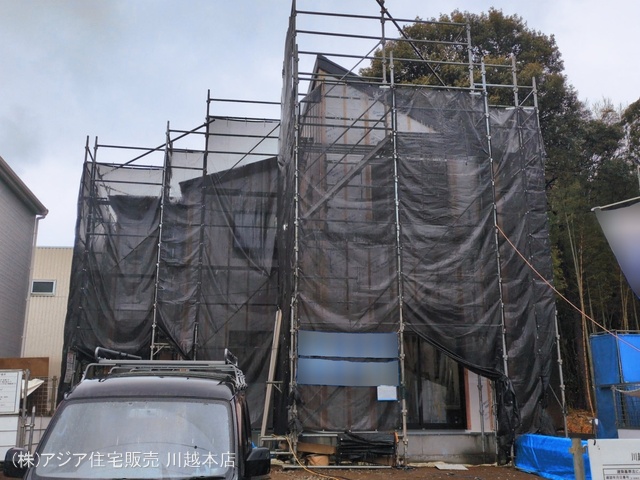 埼玉県川越市大字下小坂の新築戸建てシート写真 2026年3月2日撮影