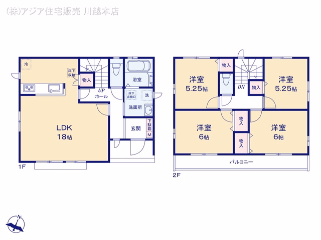 新築戸建て 上沢1丁目73番 B号棟 間取図