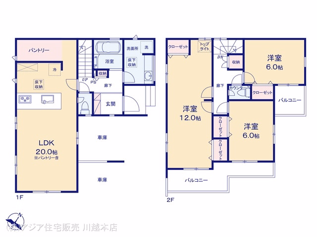新築戸建て 川越市藤原町 1号棟 間取図