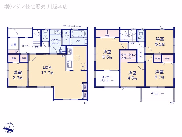 新築戸建て 川越笠幡第五 1号棟 間取図
