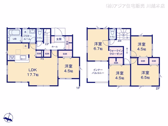 新築戸建て 川越笠幡第五 2号棟 間取図