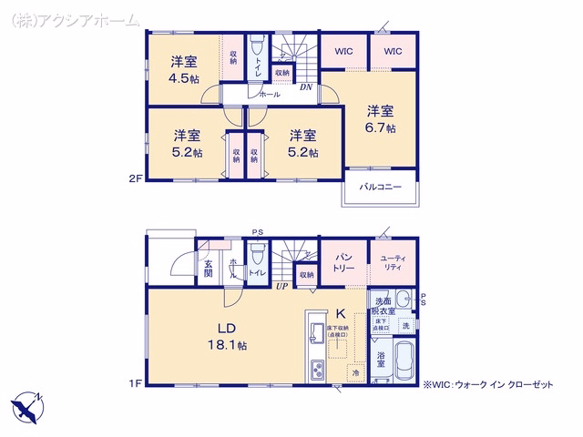 新築戸建て 所沢市三ケ島1期 1号棟 間取図