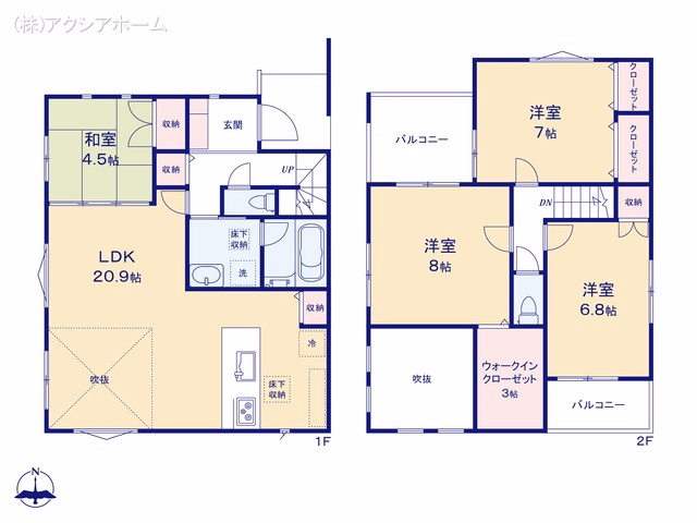 所沢市大字北秋津（戸建）01 間取図