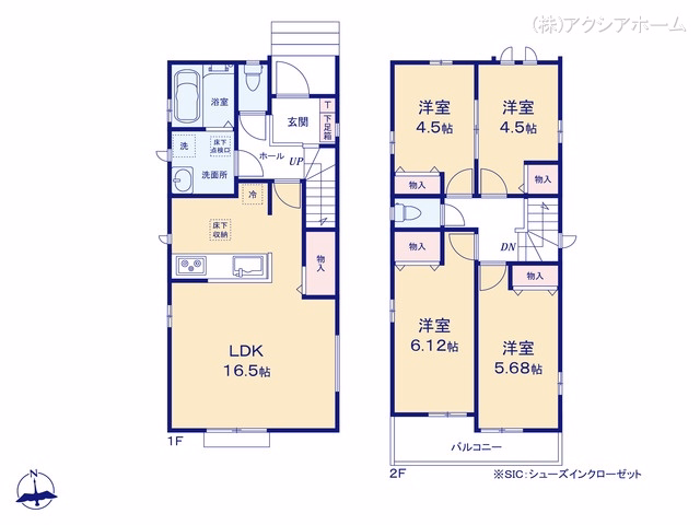 所沢市中新井3丁目（戸建）B 間取図
