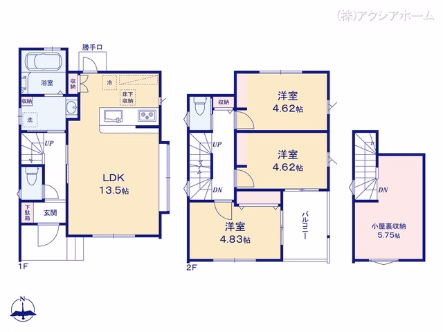 所沢市北中3丁目（戸建） 間取図