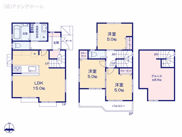 所沢市大字上安松(戸建) 間取図